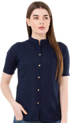 ap2kurti Casual Solid Women Blue Top