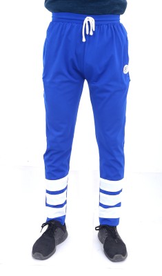 REDLUV Striped Men Blue Track Pants