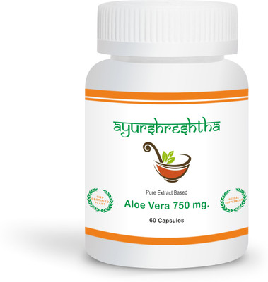 Ayurshreshtha Pure Extract of Aloe Vera 750mg (Pack of 1)(60 Capsules)