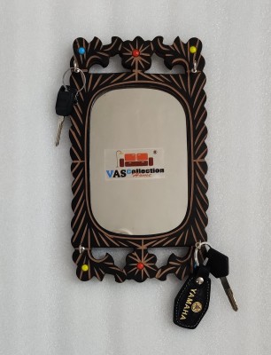 VAS Collection Home Wood Key Holder(4 Hooks, Black)