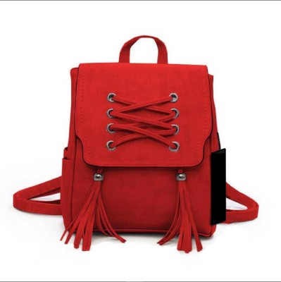 SAHAL Latest Pu Leather Party Wear Backpack School Bag Tution Bag 7 L Backpack(Red)