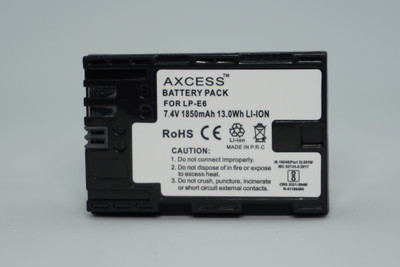 Axcess LP-E6 1850mAh Rechargeable Lithium-ion  for Canon DSLR Camera  Battery