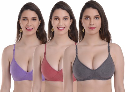 louise miryam Women T-Shirt Non Padded Bra(Multicolor)