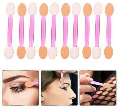 Glamezone 10 Pcs Disposable Eyeshadow Brushes Dual Sides Sponge Applicators(Pack of 10)