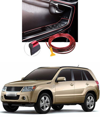 PECUNIA Plastic Car Door Guard(Red, Pack of 1, Maruti, Universal For Car)