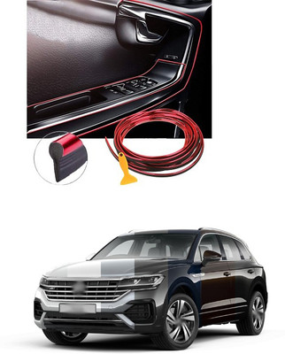 PECUNIA Plastic Car Door Guard(Red, Pack of 1, Volkswagen, Universal For Car)