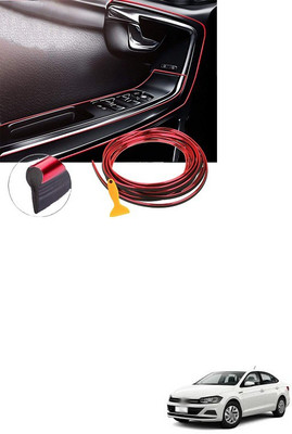 PECUNIA Plastic Car Door Guard(Red, Pack of 1, Volkswagen, Universal For Car)