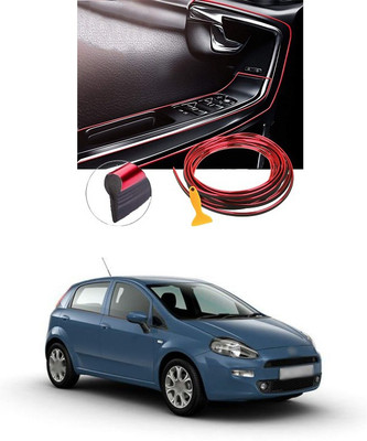 PECUNIA Plastic Car Door Guard(Red, Pack of 1, Fiat, Punto)