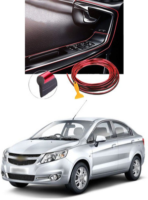 PECUNIA Plastic Car Door Guard(Red, Pack of 1, Chevrolet, Sail)