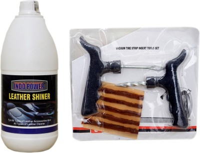 INDOPOWER LC594-LEATHER SHINER 1ltr+ Tubelass smart Panchar Kit. BAALCC596 Vehicle Interior Cleaner(1000 g)