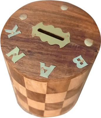 SWH Wooden Chess Design Money bank / Gullak Cash Box(1 Compartments)