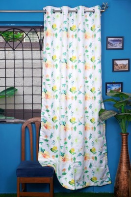 Parda Online 152 cm (5 ft) Polyester Room Darkening Window Curtain Single Curtain(Floral, Orange & Yellow)