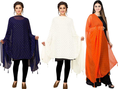 Sekmany Chiffon Polka Print Women Dupatta