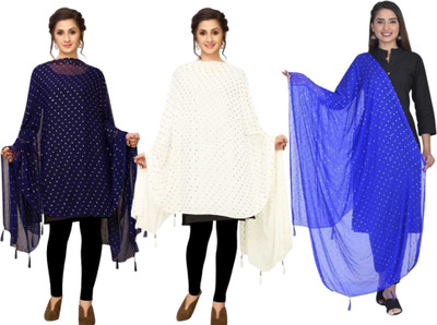 Sekmany Chiffon Polka Print Women Dupatta