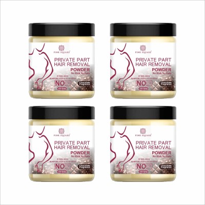 Pink Square Chocolate Fragrance Private Part Hair Removal Powder Combo Pack Of 4 150g(600g Wax(600 g, Set of 4)