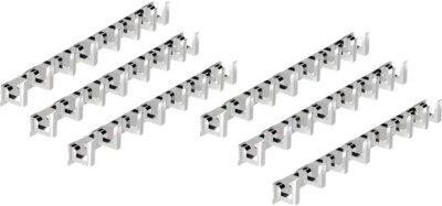 deeplax FLAT 8 Hooks Stainless Steel Bathroom Cloth Hooks/Hanger/Key Holder set of 6 PCS Hook Rail 8(Pack of 6)