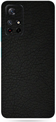 WeCre8 Skin's Redmi Note 11T 5g, Leather Black Mobile Skin(Black)