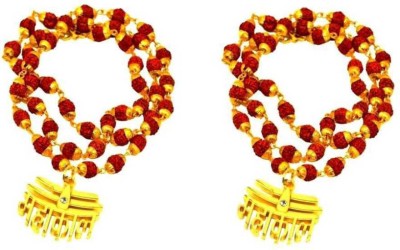Janki Retails mahakala locket with 5 mukhi rudraksha mala Gold-plated Wood Chain Gold-plated Plated Brass Chain