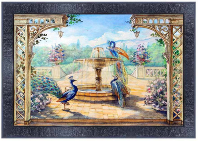 pnf Landscape hand painting scenery art Wood Frames with Acrylic Sheet (Glass)18057 Digital Reprint 10.75 inch x 13.75 inch Painting(With Frame)