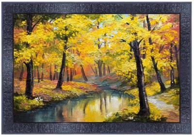 pnf Landscape hand painting scenery art Wood Frames with Acrylic Sheet Digital Reprint 14 inch x 10 inch Painting(With Frame)