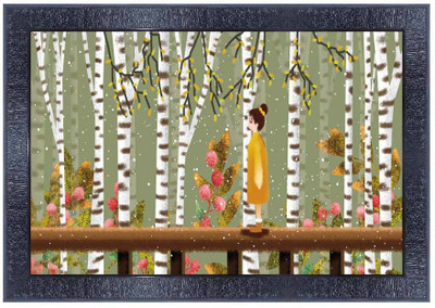 pnf Landscape hand painting scenery art Wood Frames with Acrylic Sheet (Glass)27385 Digital Reprint 10.75 inch x 13.75 inch Painting(With Frame)