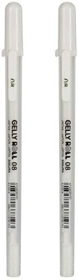 SAKURA Gelly Roll Classic Bright Medium White Gel Pen(Pack of 2, Ink Color - White)