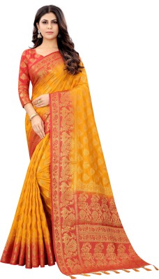 Shopwell Woven Bollywood Cotton Silk Saree(Multicolor)