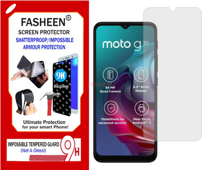 Fasheen Tempered Glass Guard for MOTOROLA MOTO G30 (Flexible Shatterproof)(Pack of 1)