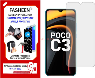 Fasheen Tempered Glass Guard for MI POCO C3 (Flexible Shatterproof)(Pack of 1)