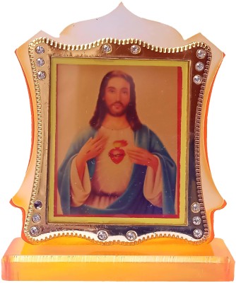 Gwals Gwals Acrylic Jesus Christ Statue God of Christian Lord Christ Catholic Decorative Showpiece  -  8.7 cm(Plastic, Multicolor)