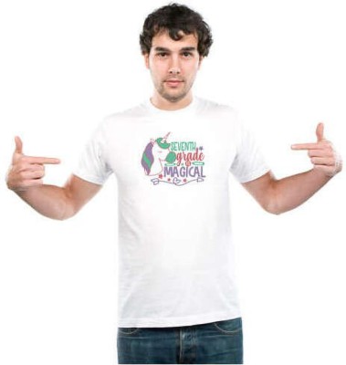 UDNAG Graphic Print Men Round Neck White T-Shirt