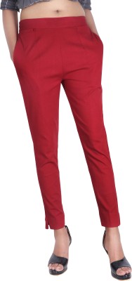 Eita Slim Fit Women Maroon Trousers