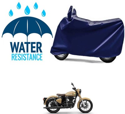 WMIZEXA Waterproof Two Wheeler Cover for Royal Enfield(Classic 350 Signals, Black)