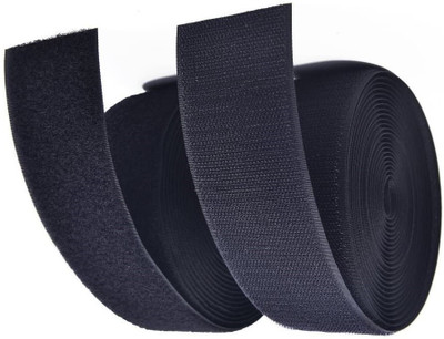 PhoeEntM - 5 Meter Black Hook & loop, 25mm(1 Inch) W, Non Adhesive, Sew-On Velcro Tape Sew-on Velcro(Black)