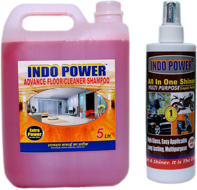 INDOPOWER FLOOR CLEANER SHAMPOO (ROSE) 5ltr.+ALL IN-ONE SHINER 200ml.(5200 ml)