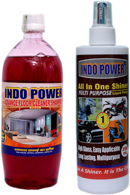 INDOPOWER FLOOR CLEANER SHAMPOO (MOGRA) 1ltr.+ALL IN-ONE SHINER 200ml. Lavender(2 x 600 ml)