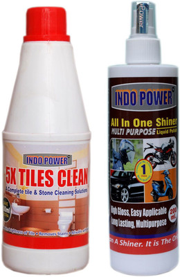 INDOPOWER TILES CLEANER 500ML+ALL IN-ONE SHINER 200ml. Rose(2 x 350 ml)
