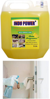 INDOPOWER Disinfectant Sanitizer Spray ANTI GERM CLEAN (QUICK REMOVES GERM) Lemon 5ltr. Regular(5000 ml)