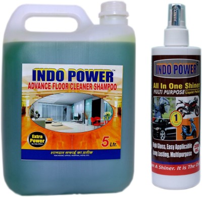 INDOPOWER FLOOR CLEANER SHAMPOO (JASMEIN) 5ltr.+ALL IN-ONE SHINER 200ml. Jasmine(2 x 2600 ml)