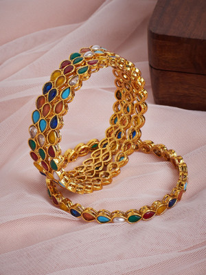PANASH Alloy Gold-plated Bangle Set(Pack of 4)