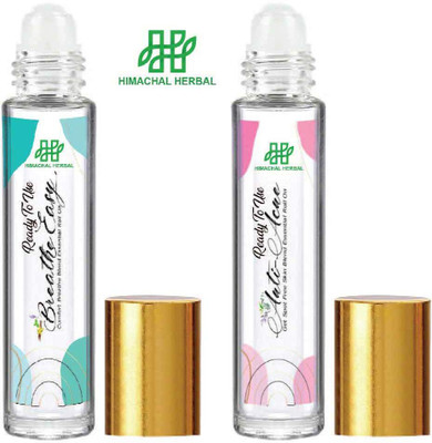 Himachal Herbal Essential Oil Blend Roll on Combo For Breadth Easy and Acne Control(12 ml)