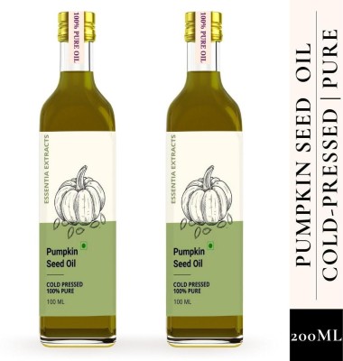 ESSENTIA EXTRACTS Combo of 2 Pumpkin Seed Oils, (2*100ml) - Pure, Cold Pressed | For Hair, Skin(200 ml)