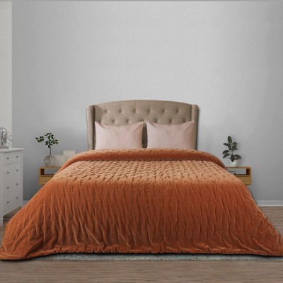 home hub Abstract Double Quilt for  Heavy Winter(Poly Cotton, Brick Orange)