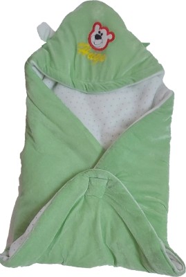 Growing Steps Printed Single Swaddling Baby Blanket for  Mild Winter(Cotton, Green)