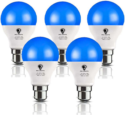 mg lights 5 W Basic Arbitrary B22 LED Bulb(Blue, Pack of 5)