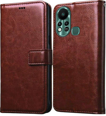 Casotec Flip Cover for Infinix Hot 11S(Brown, Pack of: 1)