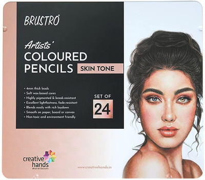 BRuSTRO Skin Tone Round Shaped Color Pencils(Set of 1, Multicolor)