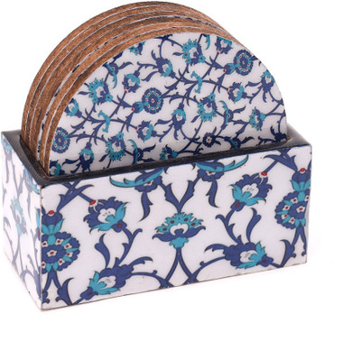 DULI Round Medium Density Fibreboard Coaster Set(Pack of 6)