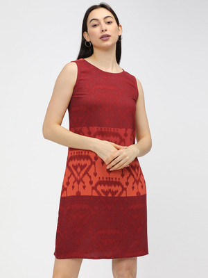 Vishudh Women A-line Red Above Knee/Mid Thigh Length Dress