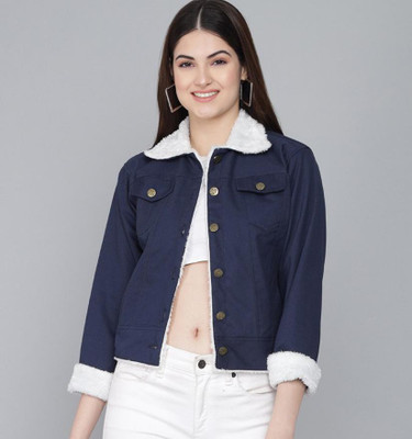 FUNDAY FASHION 3/4th Sleeve Washed Women Jacket